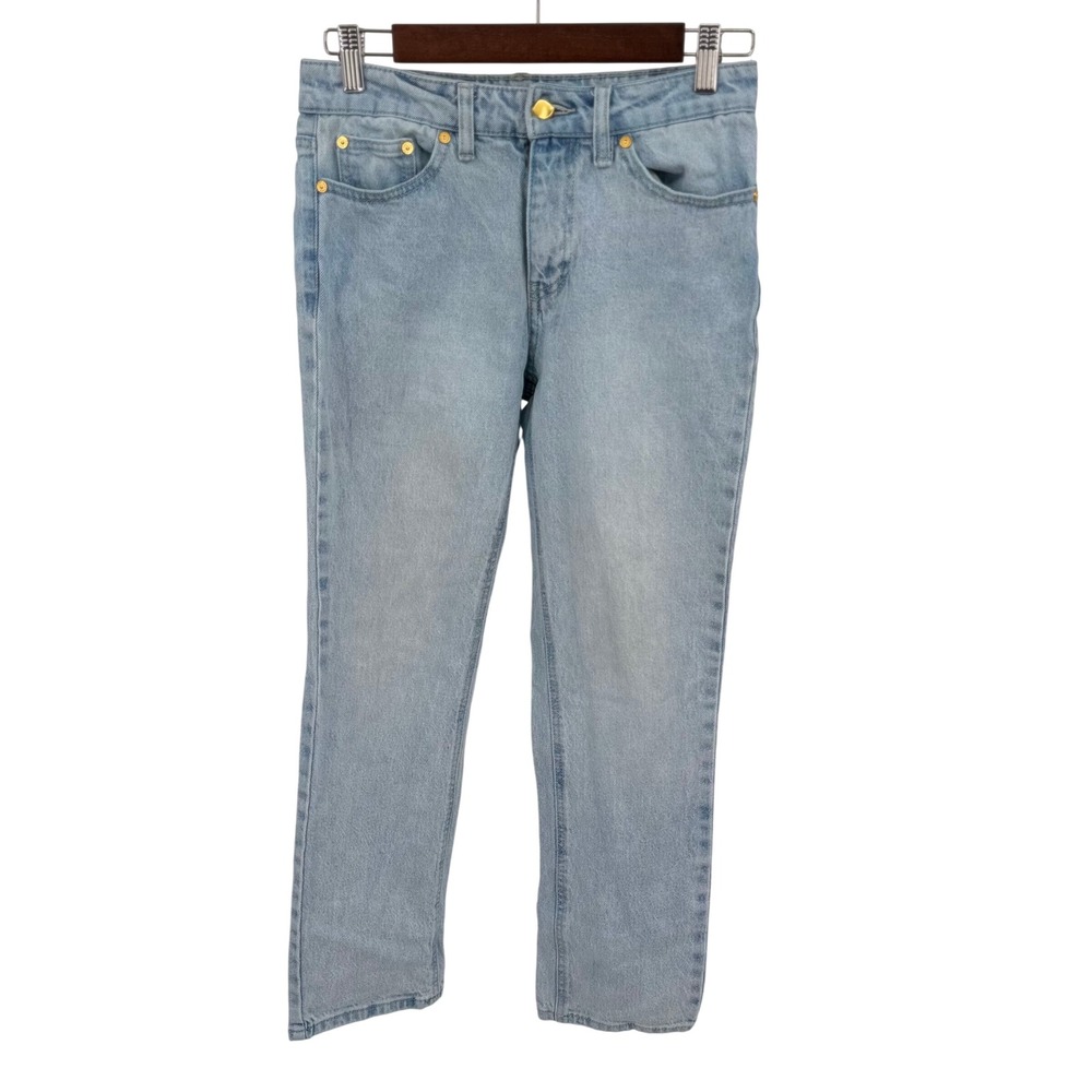 OAT New York Women 2/26 Jeans Pants Light‎ Wash Straight Leg High Rise Casual